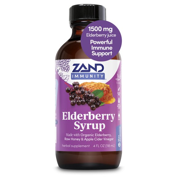 Zand Kids Elderberry Honey Syrup | Childrens Immune Support with Rose Hips & Echinacea | Kids 1 Years | 4oz, 24 Serv.