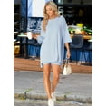 thumbnail image 3 of DARING DIVA Women's Plus Oversized Lounge Set T-Shirt and Biker Shorts Light Blue XL, 3 of 7