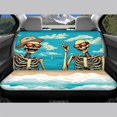 thumbnail image 3 of Uourmeti Rear Bench Seat Cover for Interior Auto Interior, Skeleton Beach Theme 2 Pcs Set Car Back Seat Covers Durable Non-Slip, 3 of 7