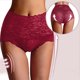 thumbnail image 3 of Bragas elásticas Gibobby para mujer Ropa interior moldeadora cuerpo encaje cintura alta sexy Vino M, 3 of 4