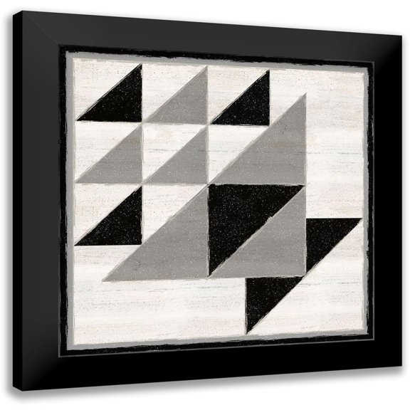 Reed, Tara 15x15 Black Modern Framed Museum Art Print Titled - Black and White Quilt Block VIII