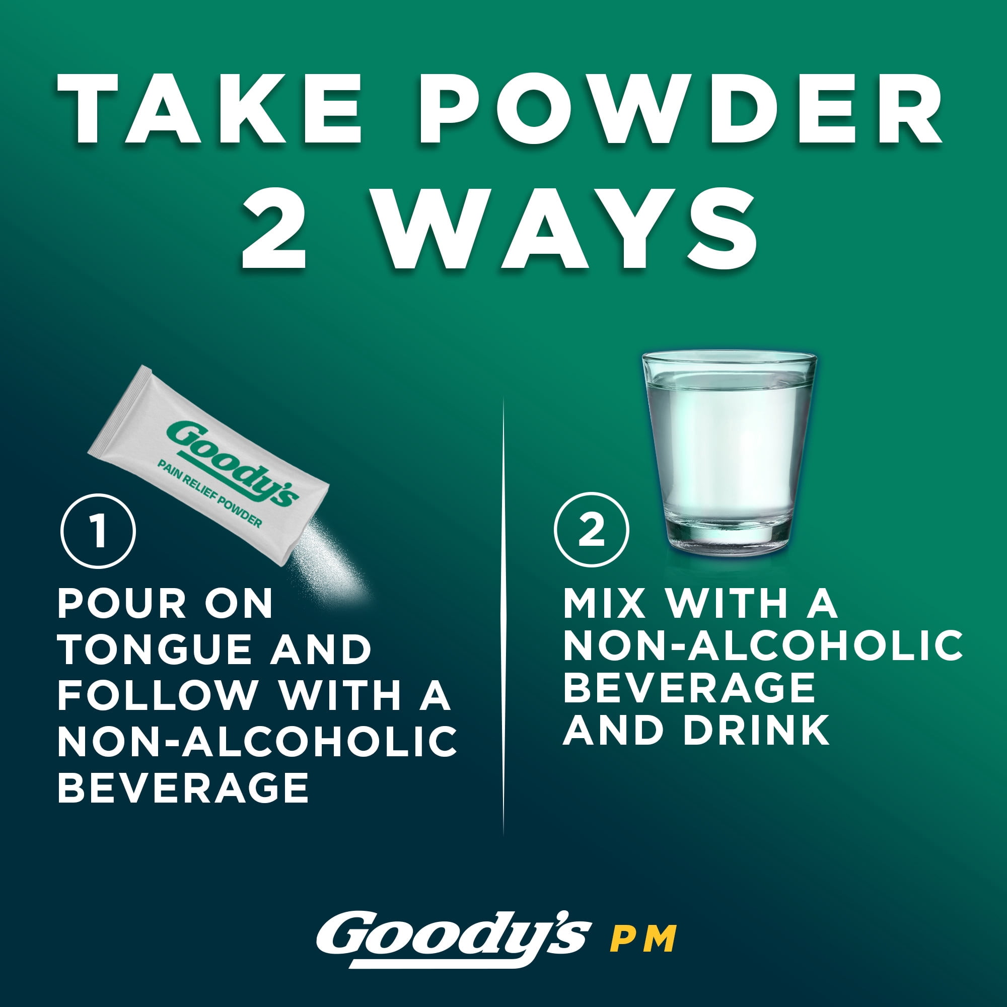 (2 pack) Goody's PM For Pain with Sleeplessness Nighttime Powder, Sleep Support, 16 Powder Sticks