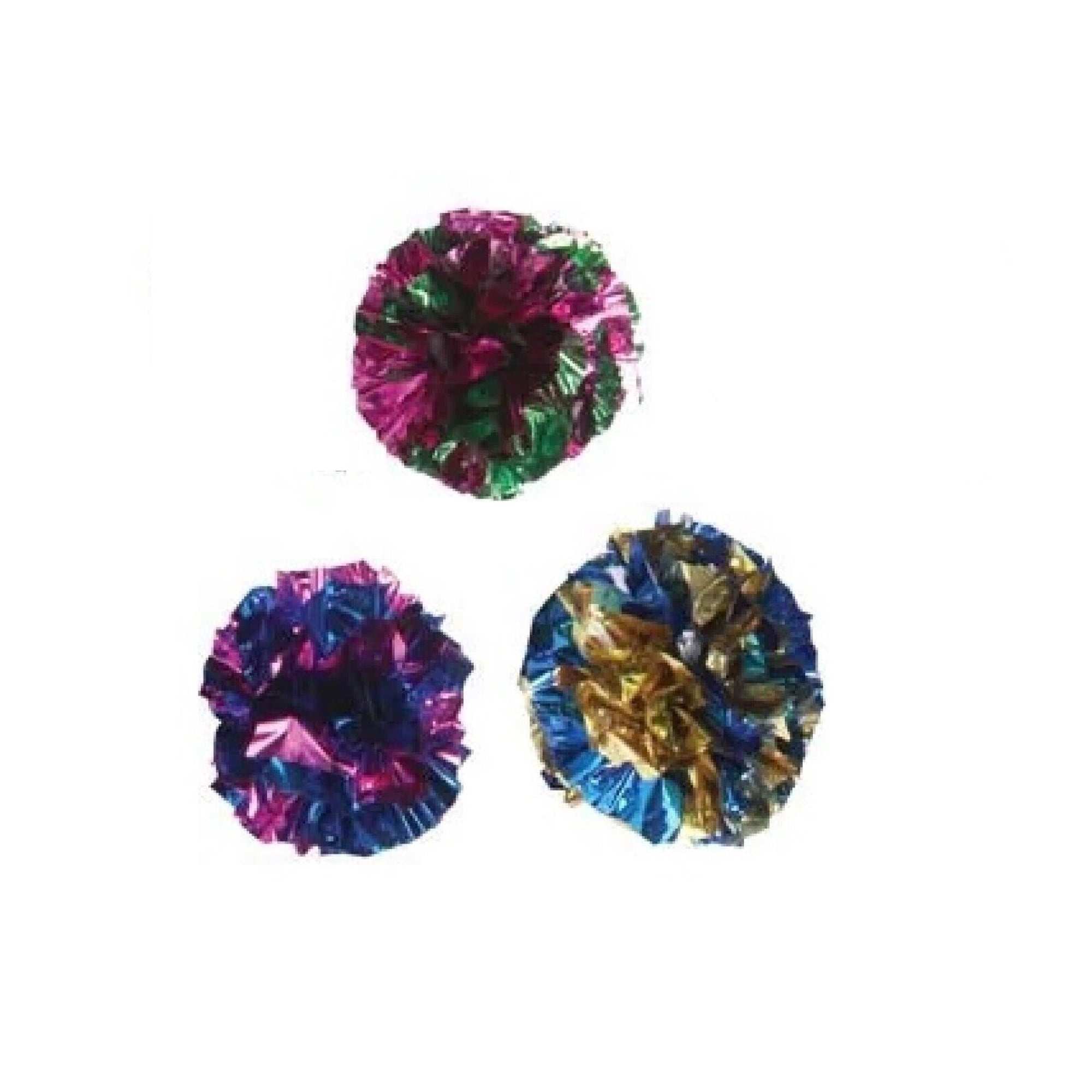 Shiny Metallic Ball Cat Toys Bright and Fun Choose Small or Giant Colors Vary (3 Balls - Small)