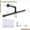 thumbnail image 2 of 2 Pack Industrial Pipe 20'' L Clothes Rack, Wall Mounted Heavy Duty Rustic Iron Garment Display Bar, Hanging Rod for Closet Storage, Max Load 40lbs, Black, 2 of 5