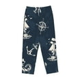 thumbnail image 6 of Uemuo Vintage Marine Pattern Women's Wide Leg Palazzo Lounge Pants with Pockets Light Weight Loose Comfy Casual Pajama Pants-X-Large, 6 of 9