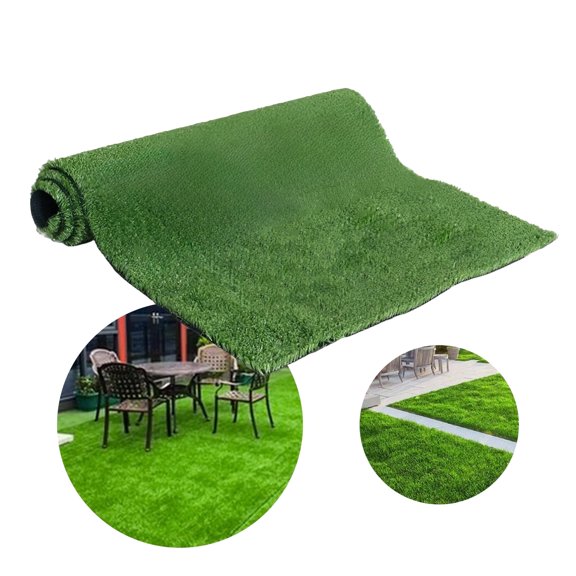 Green Artificial Grass Turf - 3FTX32FT (96 Square FT) Indoor Outdoor Synthetic Lawn Mat, Low Pile 0.6 Inch for Garden, Balcony, Pets & Landscaping