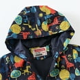 thumbnail image 4 of Coerni Baby Boys Windbreaker Hooded Jacket Kids Cute Waterproof Outwear Lightweight Print Raincoats Zip Up Button Down Coat, 4 of 9
