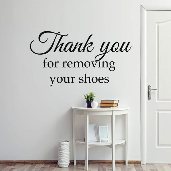 VWAQ Thank You for Removing Your Shoes Wall Decal Entryway Decor Mudroom Decoration
