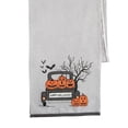 thumbnail image 2 of Bats & Jack-O-Lantern Pumpkins "Happy Halloween" Cotton Table Runner 13" x 72", 2 of 4
