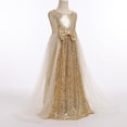 thumbnail image 3 of IDOPIP Flower Girls Sequin Dress Sleeveless Sparkly Tulle Long Dress Pageant Birthday Graduation Gown, 3 of 8