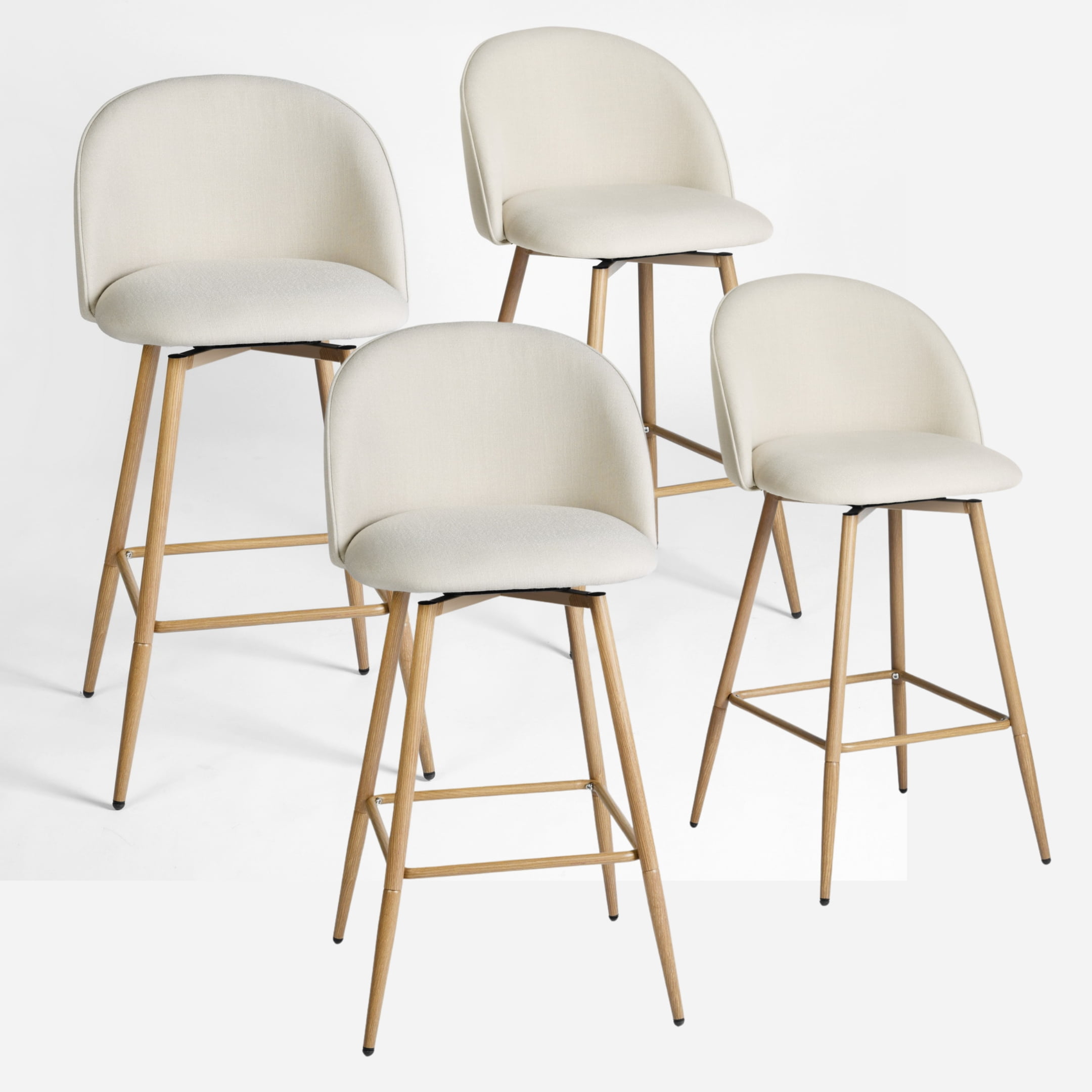 Homy Casa Modern Set of 4 Bar Stool with 360 Swivel
