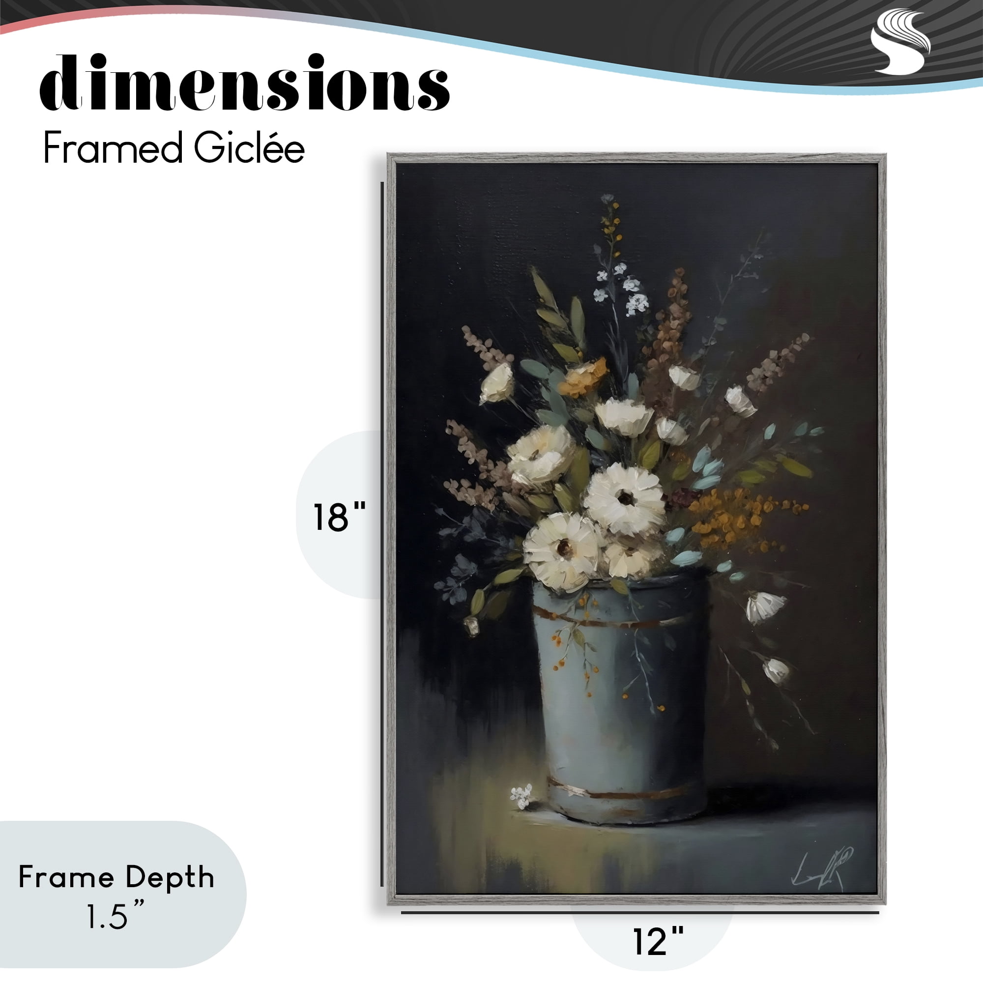 Stupell Industries Rustic Floral Bouquet Bucket Gray Framed Giclee Art, design by Creative Studio