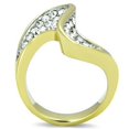 thumbnail image 2 of Two-Tone IP Gold (Ion Plating) Stainless Steel Ring with Top Grade Crystal in Clear for Women Clear Stone Color Style TK1549 Size 5, 2 of 3
