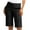 Black, variant on WMTBSRSW Women's Bermuda Shorts Plus Size Cassy Knee Length Long Shorts Comfy Walking Shorts for Women with Pockets