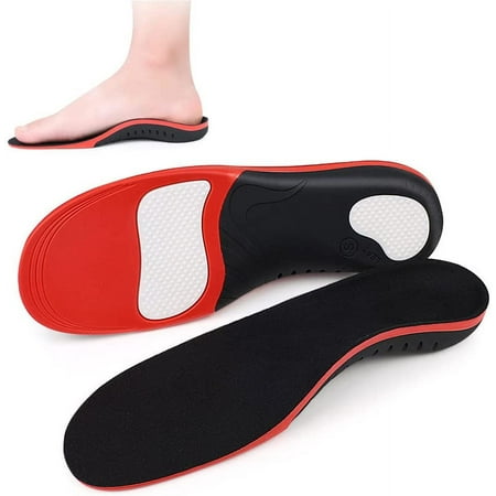 

Plantar Fasciitis Arch Support Insoles for Men and Women Shoe Inserts Insoles for Work Boots Orthotic Inserts Running Athletic Gel Shoe Insoles for Flat Feet Standing Long Periods (Red Breathable)