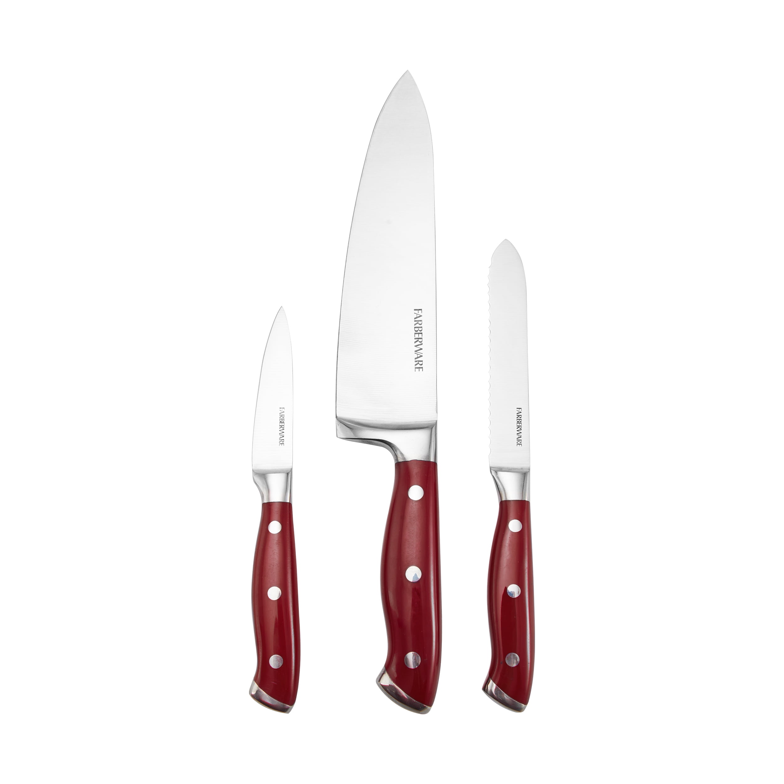 Farberware Red Triple Rivet Chef Knife Set, 2Piece