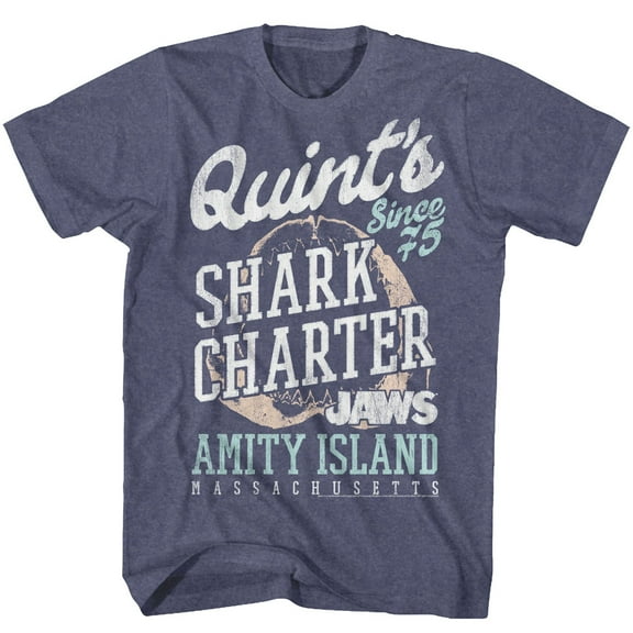 Jaws Quint's Vintage Blue Heather Adult T-Shirt