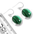 thumbnail image 3 of 925 Sterling Silver Women Jewelry Natural Malachite Earring, 3 of 5