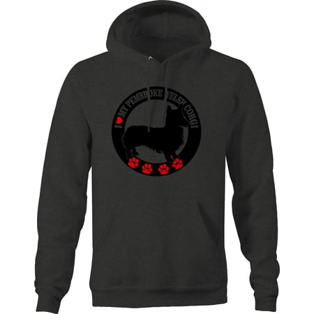 I Love My Pembroke Welsh Corgi Pet Graphic Hoodies Xlarge Dark Grey