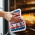 thumbnail image 3 of Independence Day Gnomes Pot Holders for Kitchen Heatproof Potholder, 3 Pack 4th of July Red Striped Hot Pads Multipurpose Oven Pads Cloth Potholders Trivet for Cooking Baking, 3 of 8
