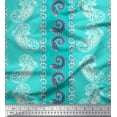 thumbnail image 1 of Soimoi Green Cotton Duck Fabric Stripe & Paisley Fabric Prints By Yard 42 Inch Wide, 1 of 1