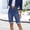 Blue, variant on Women's High Waist Denim Bermuda Shorts, Button Fly Front Patch Pockets, Rolled Hem Vintage Wash Jeans, Relaxed Fit Solid Summer Bottoms for Vacation, Beach & Weekend