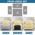 thumbnail image 5 of SCRAWLGOD Daisy Floral Beige Recliner Chair Cover Stretch Reclining Covers 4-Pieces Recliner Sofa Slipcovers Reclining Couch Cover Furniture Protector Covers for Dog, 5 of 7