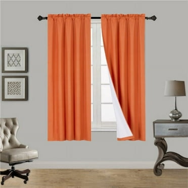 1 Orange Single Panel Solid Foam Lined Blackout Window Curtain Panel Treatment Drape Rod Pocket Size 63" Long R64