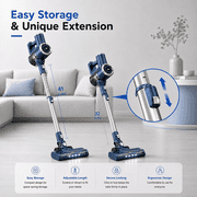 PrettyCare Cordless Stick Vacuum Cleaner, 38KPA 50mins 2600mAh 6-in-1 Lightweight Upright for Carpet Hard Floor Pet Hair W200 Upgraded