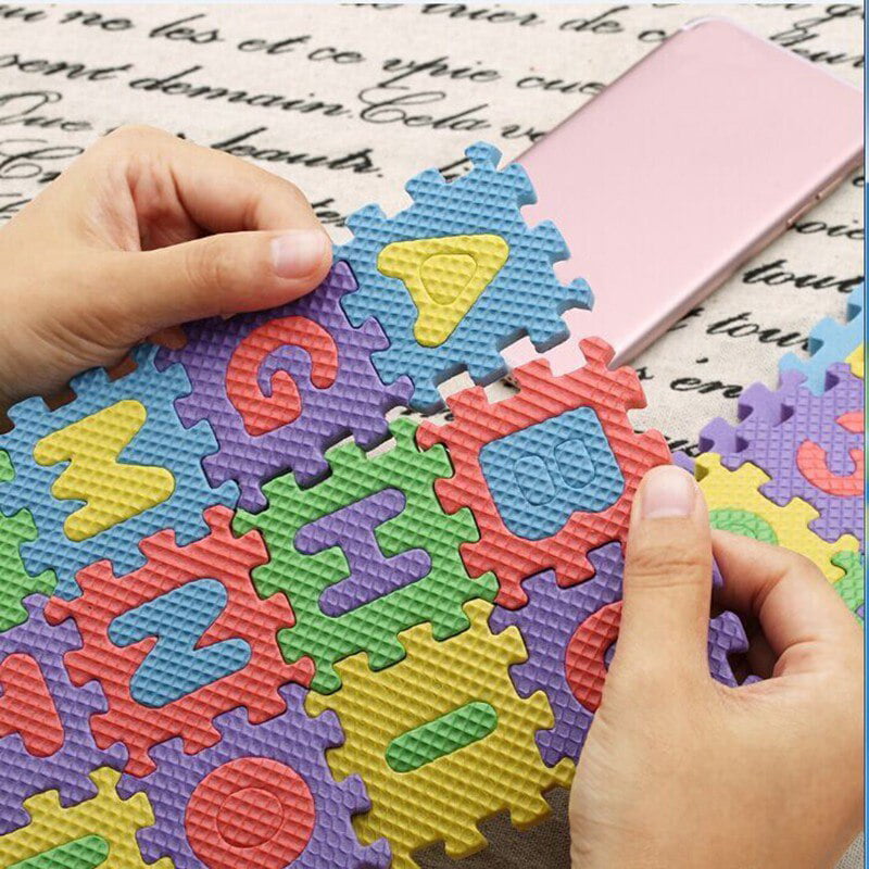 MinGe 36PCS Baby Kids Alphanumeric Educational Puzzle Foam Mats Blocks Toy Gift Puzzle Play Mats 