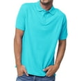 thumbnail image 1 of Basico (Sky Blue) Polo Collared Shirts For Women 100% Cotton Short Sleeve Golf Polo Shirts For Men, 1 of 5
