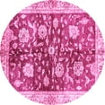thumbnail image 1 of Ahgly Company Indoor Round Oriental Pink Traditional Area Rugs, 5' Round, 1 of 4