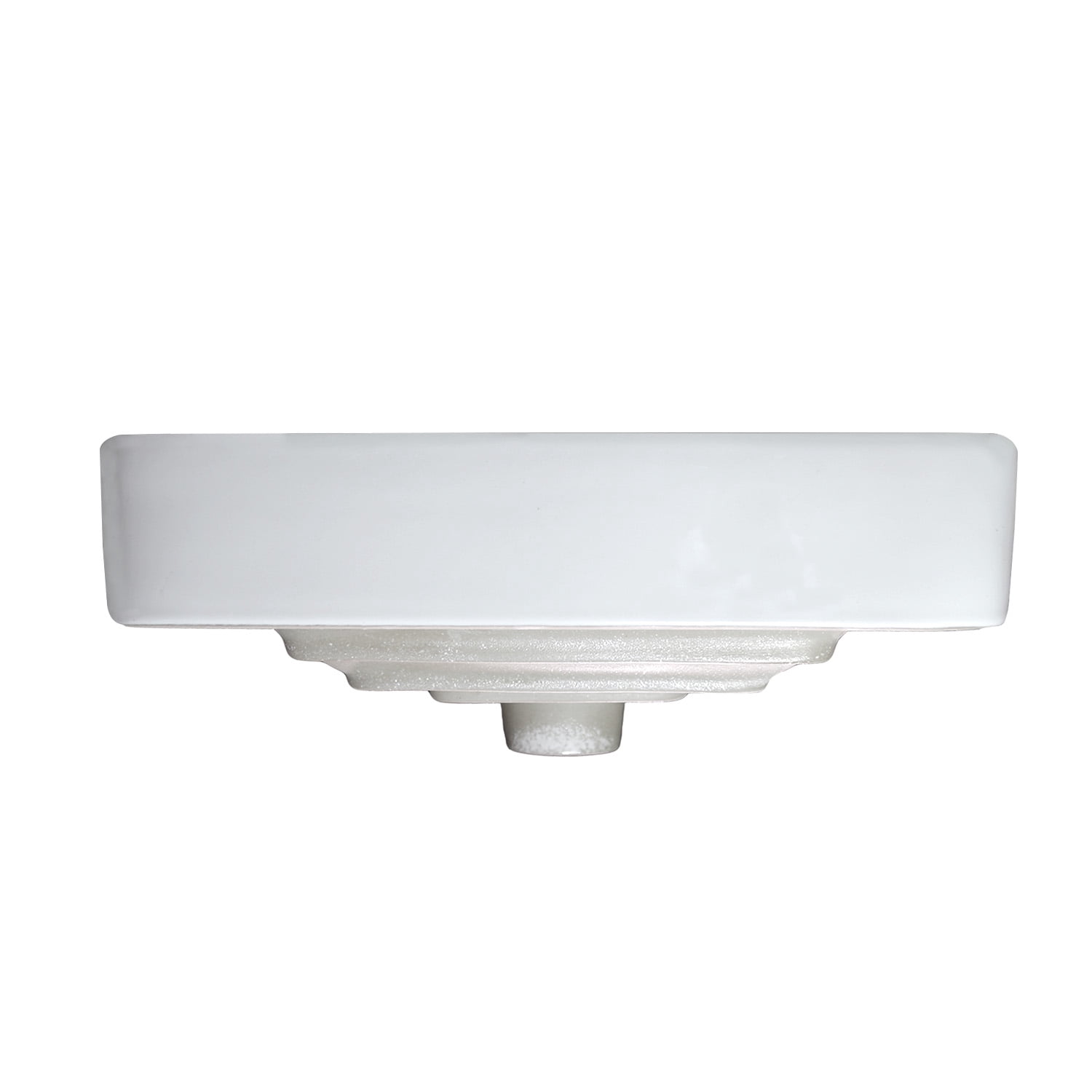 WinZo WZ6173 Square Semi-Recessed Bathroom Sink 16.5" White Ceramic Finish Drop in Vessel Basin