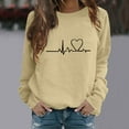 thumbnail image 4 of Clearance Sales Today Deals Prime Crewneck Sweatshirts Women Women's Heart Pattern Crewneck Long Sleeve Hoodless Hoodie, 4 of 4