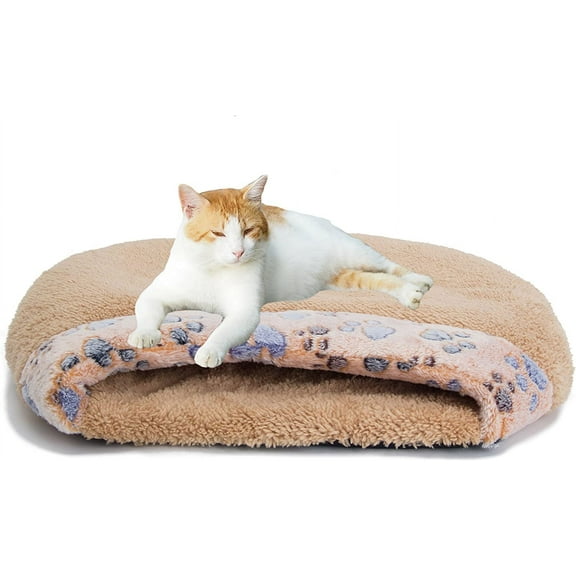 Namzi Pet Cat Bed Cat Sleeping Bag Soft Warm Windproof Waterproof Pet Bed House for Dog Cat Kitten Indoor Outdoor(S-Brown)