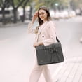 thumbnail image 4 of Mosiso Laptop Tote Bag for Women, 15-15.6 inch PU Leather Shoulder Bag Convertible Backpack, Casual Travel Handbag Office Work Computer Briefcase, Gray, 4 of 7