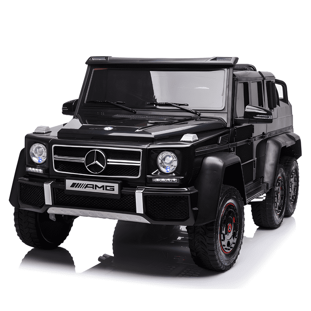 KingToys Black Mercedes Benz 6x6 G63 24V (2x12V) 2 Seater Ride On Car With Remote Control