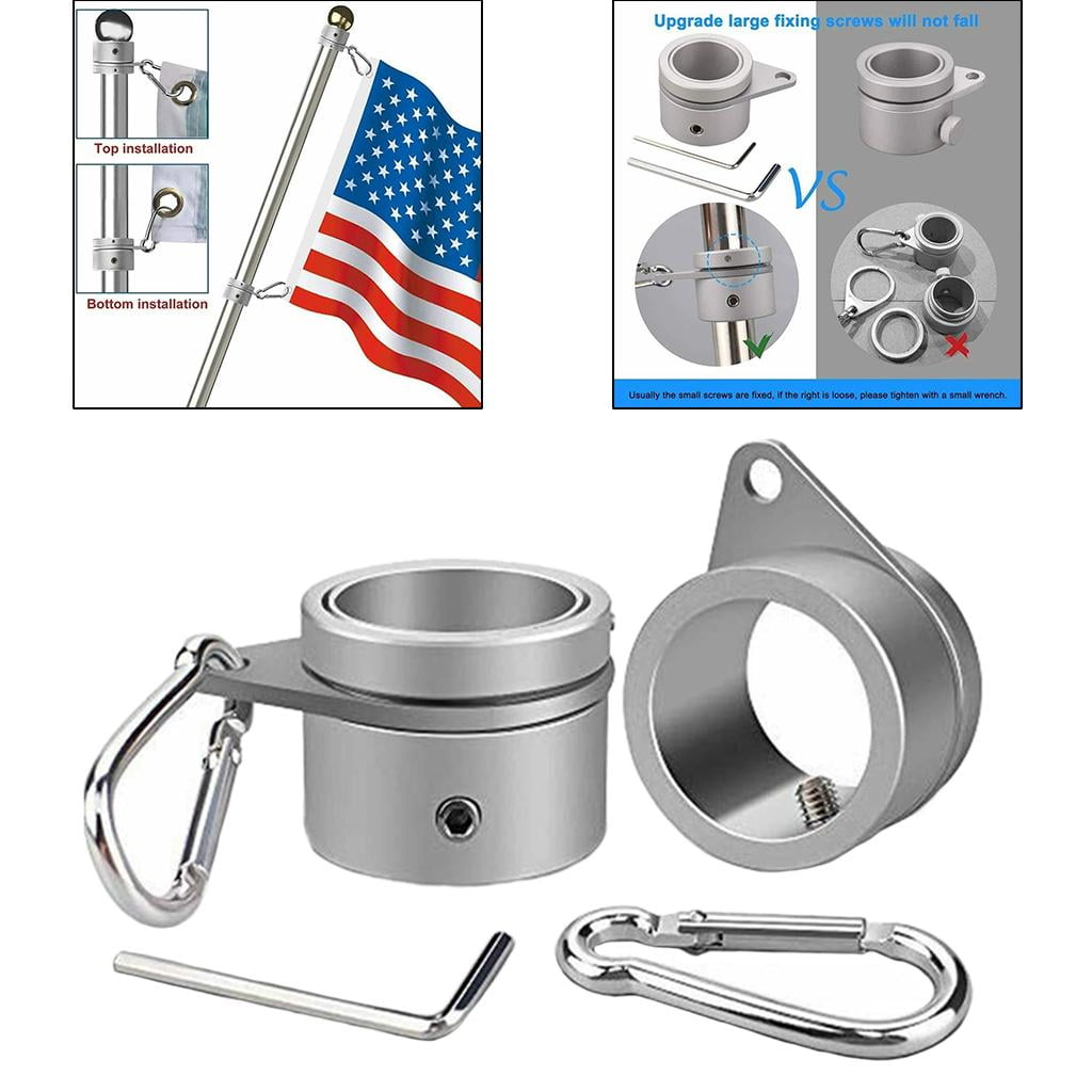 Fixation Extérieure QWORK Lot De 2 Anneaux Pour Mât De Drapeau