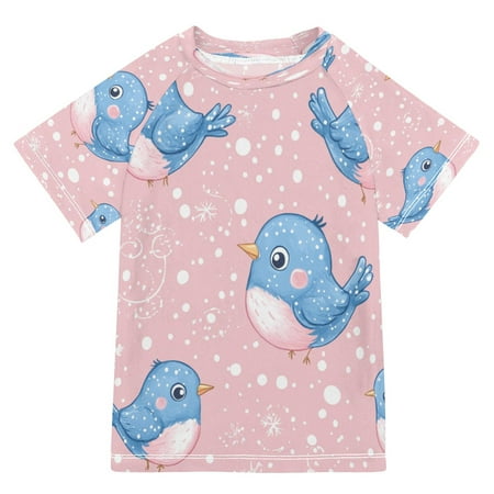 YAZAOO Summer T-shirt Sunscreen Whimsical Winter Blues Pattern Swim Tops