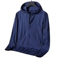 thumbnail image 5 of Mdesiwst Men Spring Summer Sunscreen Clothing Solid Color Sun Protection Hooded Jacket Zipper Placket Pockets Outwear, 5 of 7