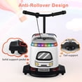thumbnail image 4 of TOKTOO 12V Ride on Toy for Kids Aged 4-8 w/ Storage Space, Colorful Lights, Creative Stickers, MP3, Electric Ride on Scooter-Police White, 4 of 13