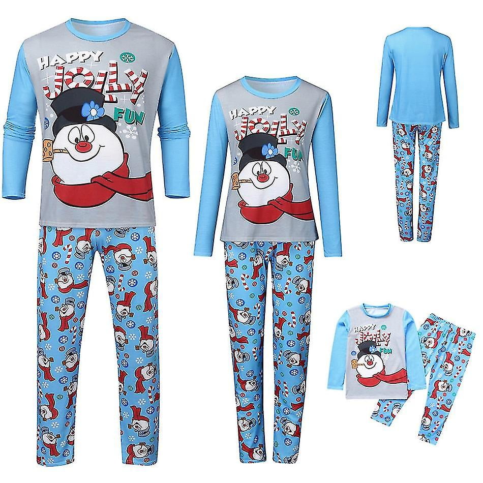 Pyjama de Bonhomme de Neige Ensemble Pyjama Famille Correspondant Pyjama Costume Mere Mere Fille Fils Pyjama