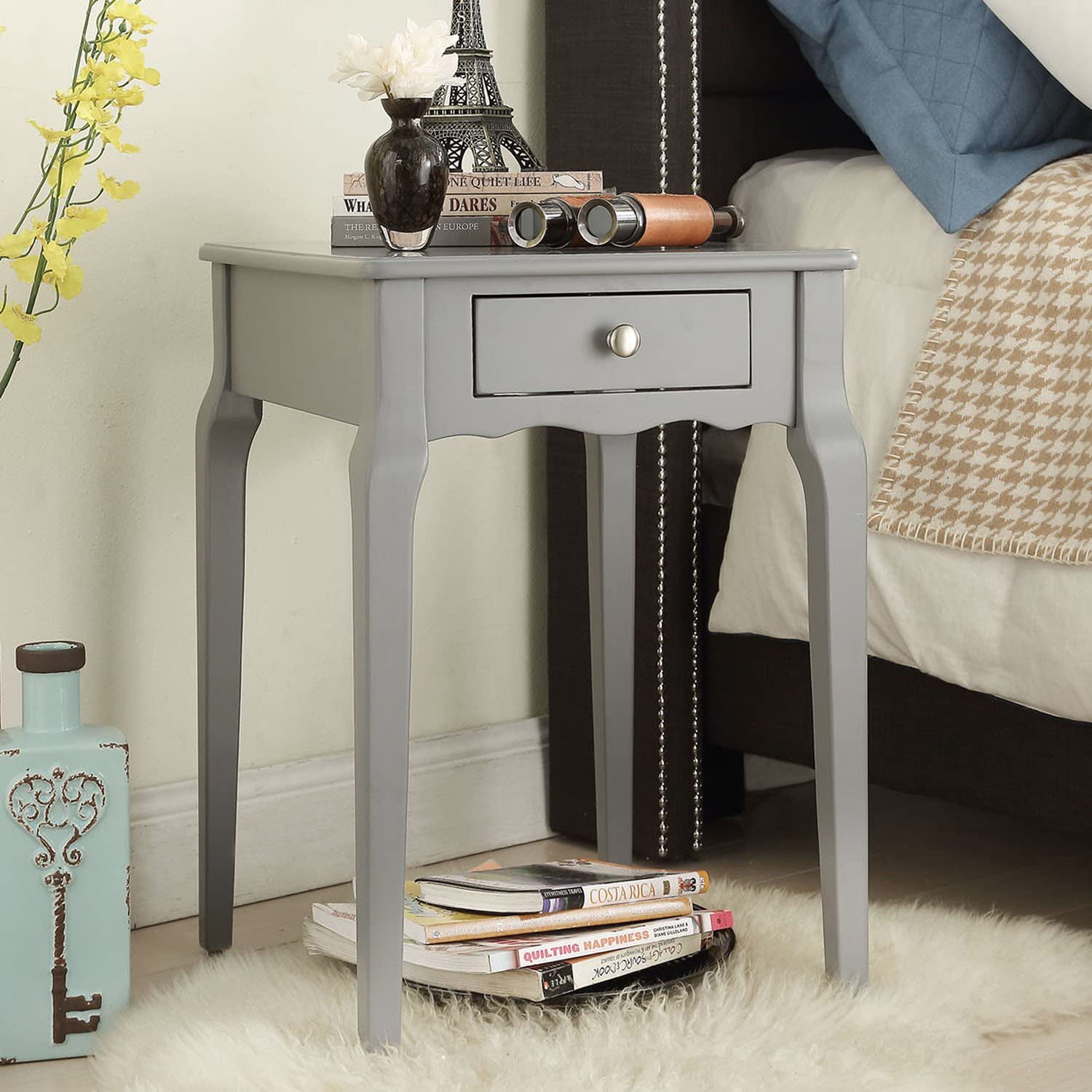 Daniella 1-Drawer Wood Storage Accent End Table By INSPIRE Q Bold 