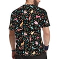 thumbnail image 2 of Wukai Cute Rabbit And Flower Print Men's Short-Sleeved Mesh T-Shirt,Quick-Dry Short Sleeve Workout T-Shirt-X-Small, 2 of 8