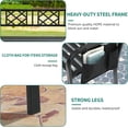 thumbnail image 3 of Dextrus Outdoor Bench 50" Metal Bench with Cloth Storage Bag Rhombus Pattern Patio Bench with Backrest and Armrest for Porch Lawn Balcony Backyard and Indoor Black, 3 of 5