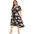 thumbnail image 3 of Vestido largo bohemio alto y bajo asimétrico con cintura imperio para mujer, 3 of 6