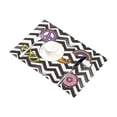 thumbnail image 3 of MKHERT Hipster Mustaches Peace Sign Rainbow Donut on Stripes Placemats Table Mats for Dining Room Kitchen Table Decoration 12x18 inch,Set of 6, 3 of 4