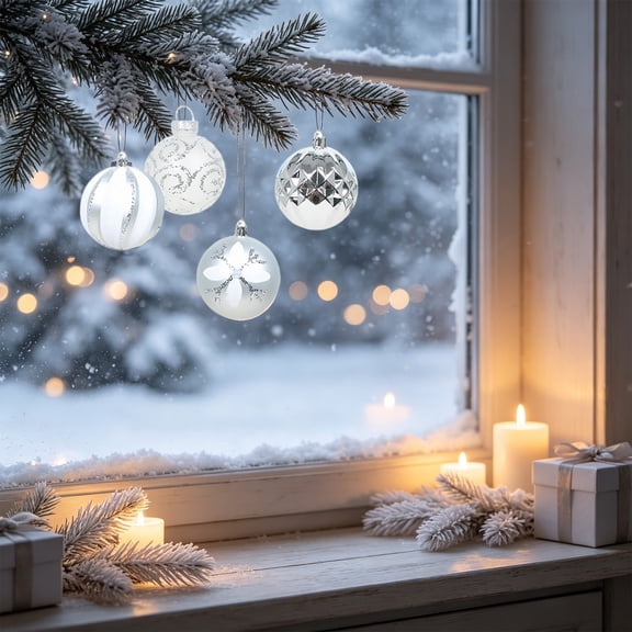 PONPRNGY 16Pcs Christmas Ornaments Set, Plastic Shatterproof Ball Ornaments for Xmas Tree Hanging Decorations, for Home Holiday Party Xmas Decor