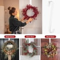 thumbnail image 2 of LEKODE Over Door Wreath Hook Thin Metal Overdoor Wreath Holder Seasonal Hanger for Front Or Back Door (White) Hooks 2pcs, 2 of 8