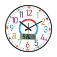 thumbnail image 2 of Reloj de pared infantil, silencioso y colorido, redondo, de 30 cm, para dormitorio, aula escolar. Estilo A, 2 of 9